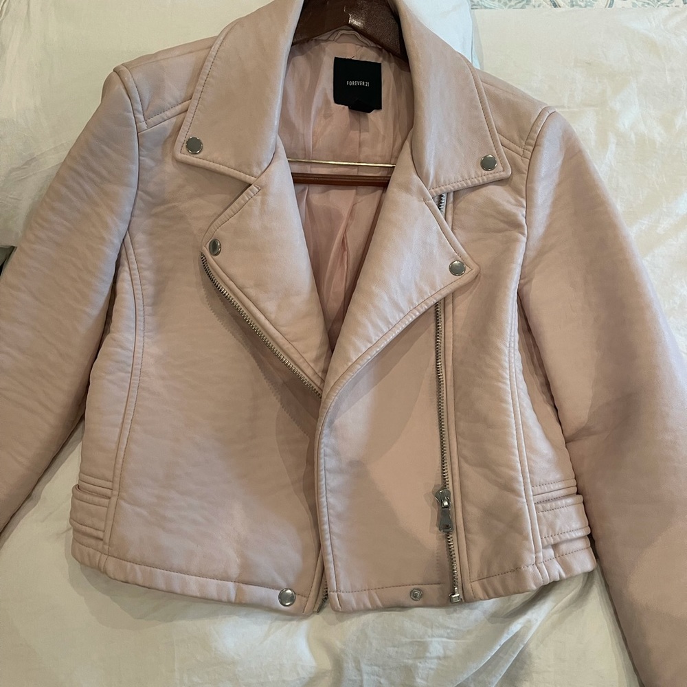 Forever21 pink faux leather jacket